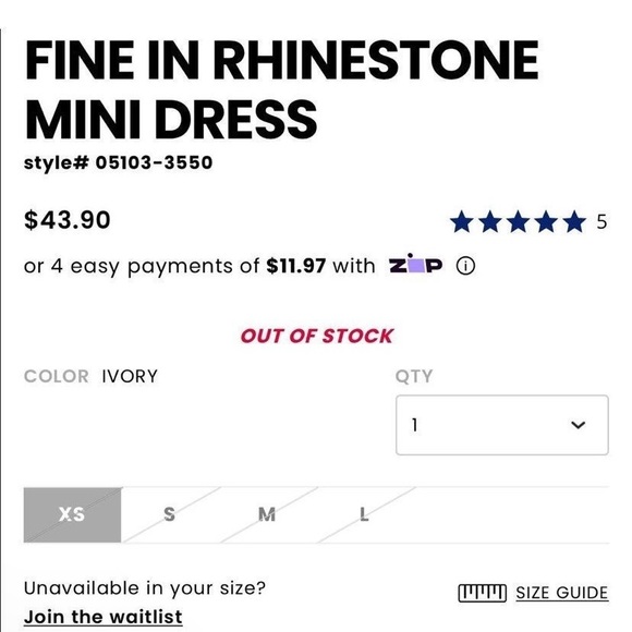 FINE IN RHINESTONE MINI DRESS - SILVER/WHITE - Picture 4 of 4
